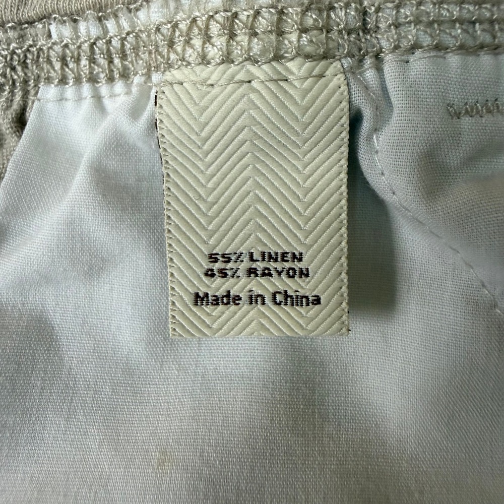 Sonoma Pants Women 8S Beige Linen Blend Straight Leg Mid Rise Drawstring NWT - Picture 9 of 15